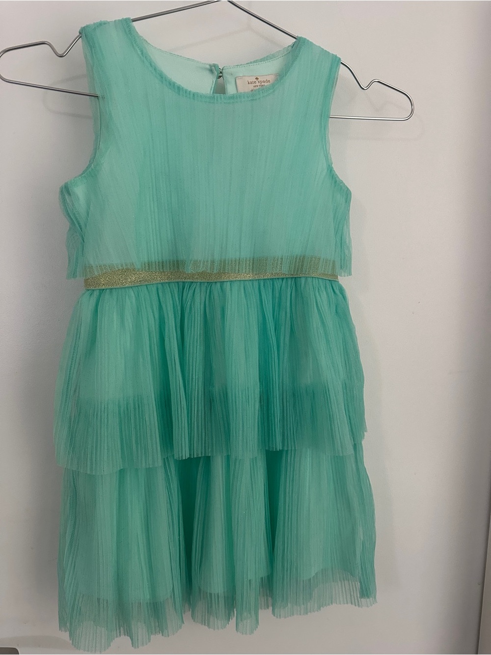 Kate Spade Fresh Mint Tiered Sparkle Tulle Dress Girls Size 6